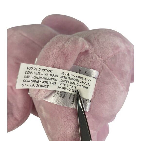 Bedtime Originals Pink Elephant Plush Lovey By Lambs & Ivy 9" Stuffed Animal - Picture 10 of 11